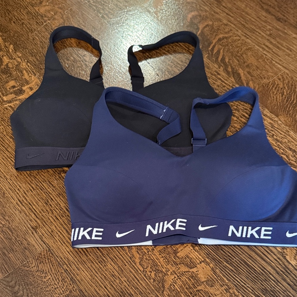 Nike Women's Black and Navy Indy Dri-Fit Sports Bras